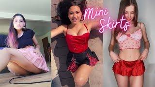 Hottest Girls on TikTok wearing mini skirts