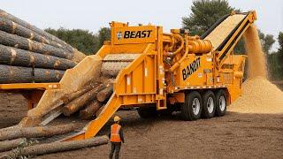 World's fastest wood chipper in action | Dangerous tree shredder & stump removal excavator #2