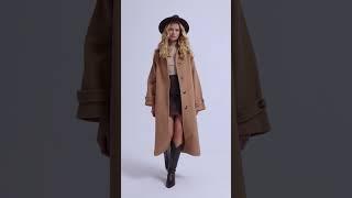 Oversize Geniş Kesim Reglan Kol Premium Yün Kaban