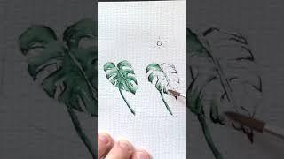 Easy Watercolor Plant | How to paint step by step #watercolortutorial #watercolor #shorts