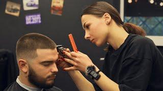 The Boxer’s Sharp Haircut Crafted by the Gentle Hands of a Barber Girl