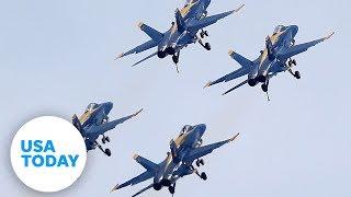 U.S. Navy Blue Angels and Air Force Thunderbirds fly over New York City | USA TODAY