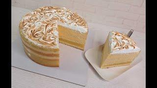 LOW-CALORIE PINEAPPLE CAKE! with a REDUCED FAT content! The Flaming eggwhite creme / meringue cream!