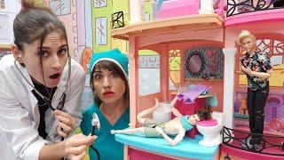Hayal hastanesi YENİ bölüm. Olamaaaz! Barbie nöbette uyuyakalıyor! Doktor oyunu