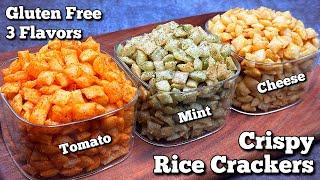 Unique Recipe : Crispy Rice Crackers with 3 Flavours | Easy Gluten-Free Rice Snacks