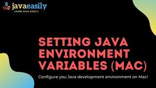 Setting Up Java Environment Variables on a Mac | Java for Beginners