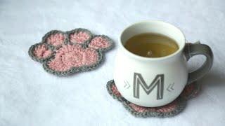 How to Crochet Paw Coaster - Step by Step