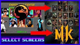 Select Screen Evolution MK1 to MK11 - Mortal Kombat (1992-2019)