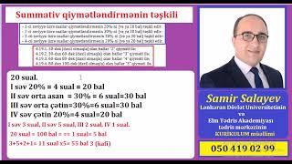 Samir Salayev -  SUMMATİV QİYMƏTLƏNDİRMƏ necə aparılmalıdır? (BSQ və ya KSQ üçün ən sadə üsul)