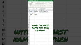 How to Combine First and Last Names in Excel