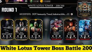 White Lotus Tower Bosses Battle 200 Fight + Reward MK Mobile