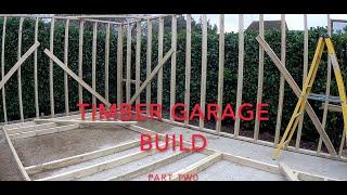 One man DIY Double Timber Garage Build part 2 - framing walls 3 for window & door