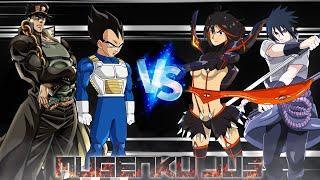 Vegeta DBS & Jotaro vs Uchiha Sasuke & Ryuko ANIME MUGEN JUS Team Fight