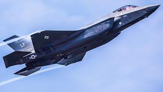 U.S. Marine Corps F-35's performs aerial maneuvers