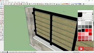 Simple Modern Fence in Sketchup