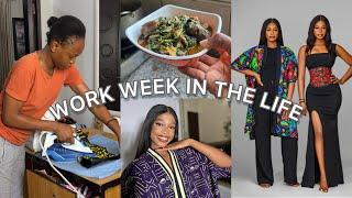 A work week in my Life as a Fashion Designer in Abuja| Cooking + Meet my twin