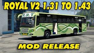 ROYAL v2 BUS MOD V1.31 TO V1.43 | MOD RELEASE | ETS2 #royalbus #krtskin