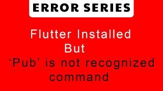 Pub is not a recognized command Flutter Error Series