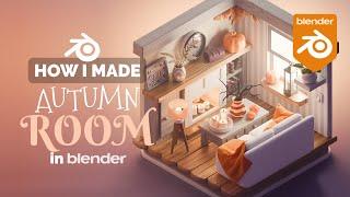 Autumn Living Room in Blender - 3D Modeling Process | Polygon Runway