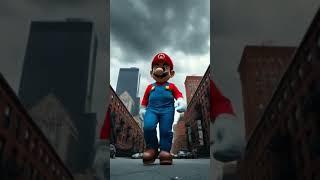 AI generated Super Mario is walking down the streets #shorts