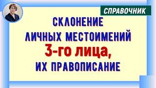 Склонение личных местоимений 3-го лица, их правописание