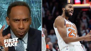 FIRST TAKE | Stephen A. impressed by Bridges' hits 3-pointer at buzzer to lift Knicks past Blazers