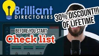 Brilliant, directories before you start checklist