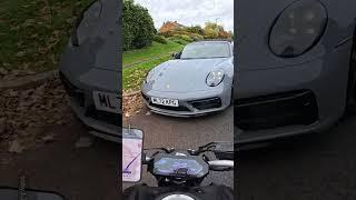 Motorbike Smashes Into Porsche! 