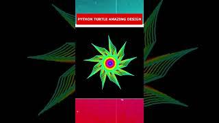 Python Turtle Graphics Code-Amazing Sharp Petals Flower Drawing.