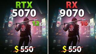 RTX 5070 vs RX 9070 - Test in 17 Games | 1440p,  Rasterization & Ray Tracing