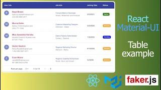 React Material-UI table Tutorial