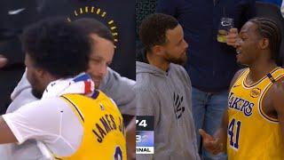 Steph Curry shows love to Bronny James and Quincy Olivari and gives them advice