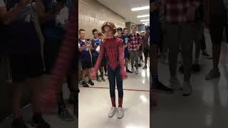 spider-man backflip at school ️