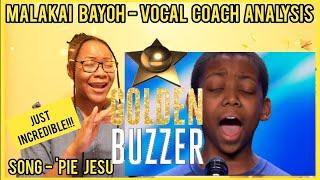 MALAKAI BAYOH 'Golden Buzzer AUDITION' @BGT Sings PIE JESU | Vocal Coach Analysis #britiansgottalent