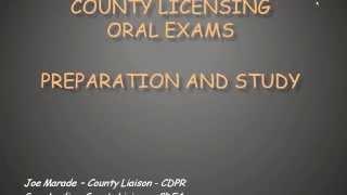 Deputy, Commissioner, Sealer Oral Exam Study Session - Overview of Process