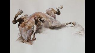 Timelapse Watercolour - Playful horse by Theodora Capat