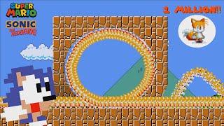 9999 Tails at Once in Super Mario Bros  (Sonic rescues Tails)