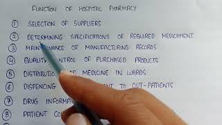 Hospital pharmacy | function of hospital pharmacy in pharmacy practice