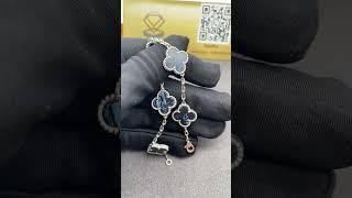 Van Cleef Pietersite Bracelet Rep 18K Gold Alhambra for Sale #vancleefpietersitebracelet