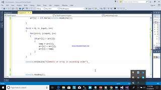 array - Sorting element in array in ascending order