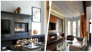 75 Contemporary Living Space With A Metal Fireplace Design Ideas You'll Love 