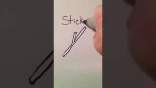 Ethan draws a stick