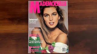 Mademoiselle January 1988 Cindy Crawford, Famke Jensen, Renee Simonsen | ASMR Magazine Flip Through