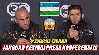 ISLAM MAHACHEV VA ALEKS VOLKANOVSKI JANGDAN KEYINGI PRESS KONFERENSIYA O'ZBEKCHA!