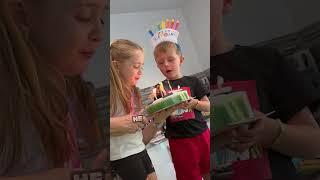 lil bro shocked after his sister ruined his birthday cake  #funny #funnyvideos #funnymoments