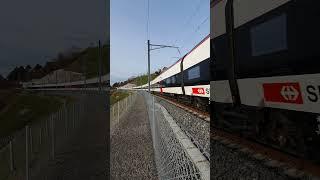 Intercity train from Lugano to Zurich near Walchwil