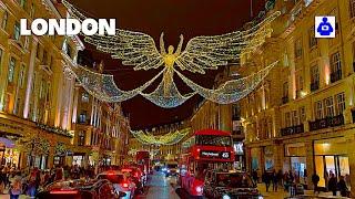 London Walk  Regent Street   CHRISTMAS LIGHTS 2024 Switch On | Central London Walking Tour | HDR