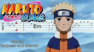 NARUTO OST - Sadness and Sorrow GUITAR TABS TUTORIAL | Наруто на гитаре табы | Музыка из Наруто