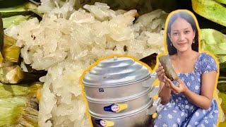 How To Prepare Pandanus Leaves Sticky Rice Cake Recipe | Thyda Cooking TV|