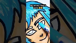 Anime drawing with brush pen ️️ #drawing #amine #brush pen art #creative #artist  #viral  #shorts